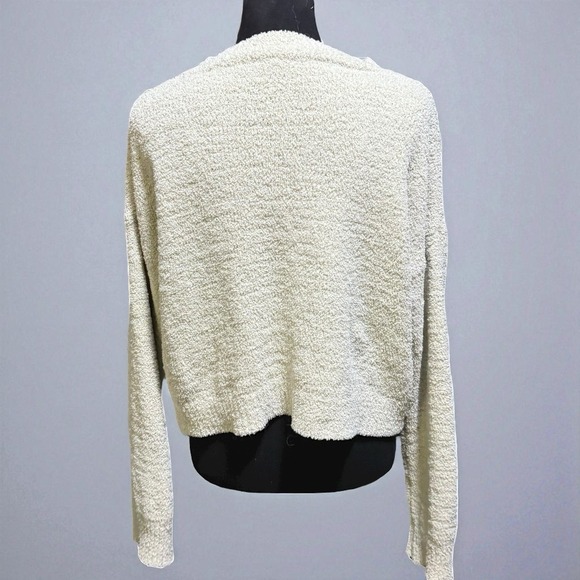 Double Zero Spicy Small Ivory Soft Plush Cropped Oversized Sweater Cozy Chunky - Picture 5 of 8
